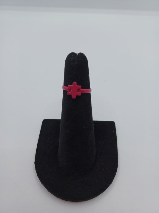 Pink Puzzle Piece Ring