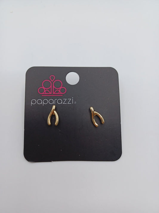 Dainty Gold Wish Bone Style Earrings