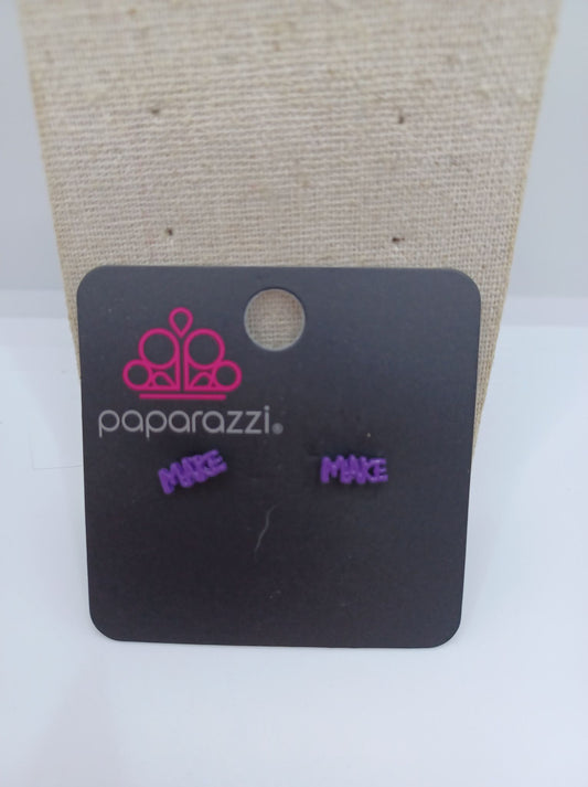 Purple "Make" Earrings