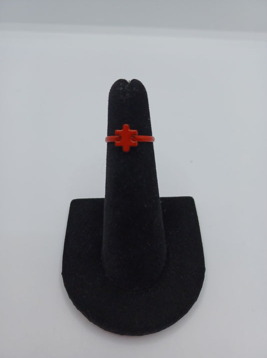 Red Puzzle Piece Ring