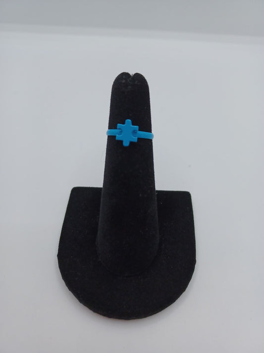 Blue Puzzle Piece Ring