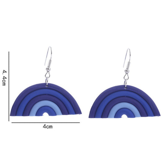 Blue Acrylic Rainbow Earrings