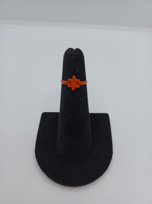 Orange Puzzle Piece ring