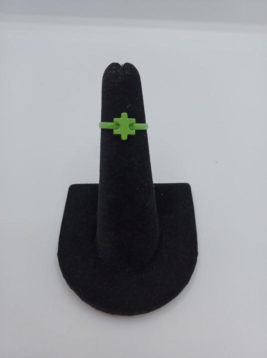 Green Puzzle Piece Ring