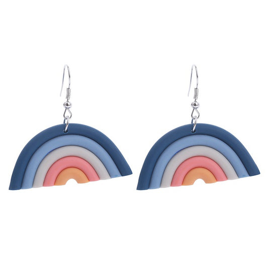 Blue & Pink Acrylic Rainbow Earrings