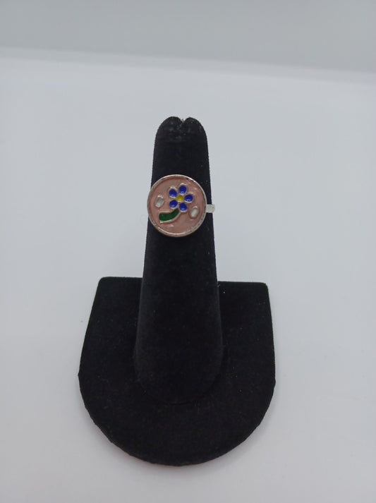 Pink Ring w/ Purple Flower