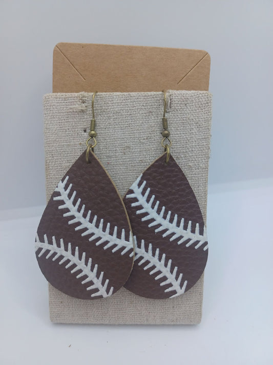 Teardop Shaped Football Earrings