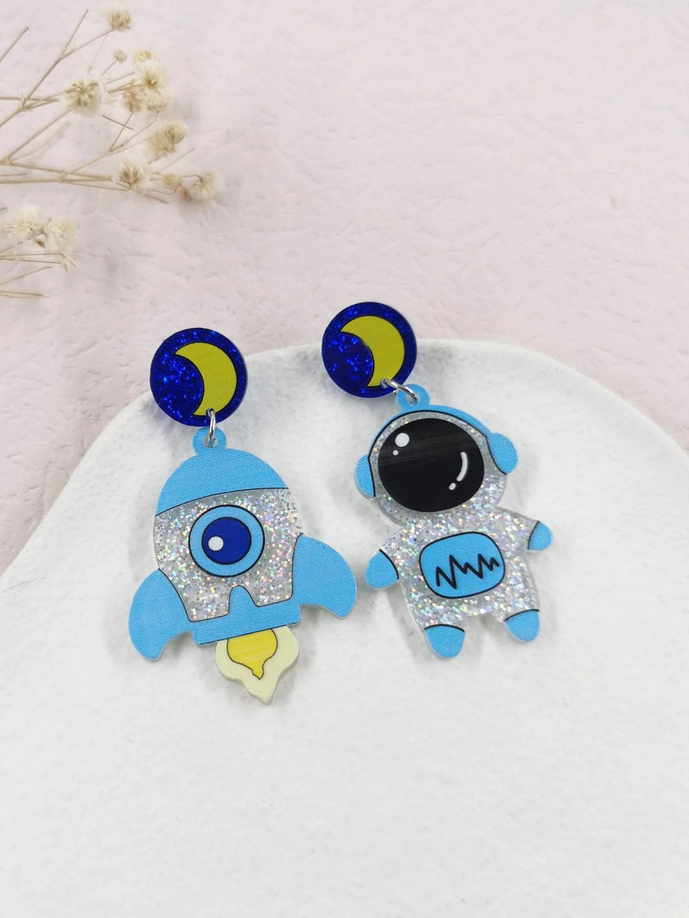 Astronaut & Space Ship Acrylic Earrings
