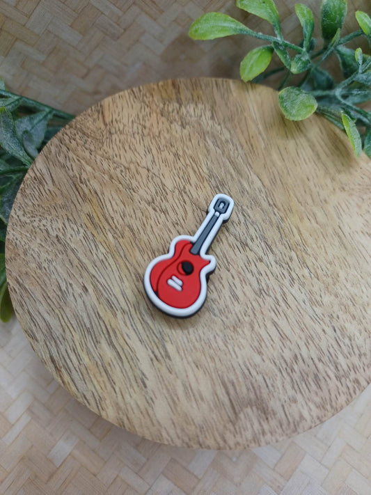 Red Guitar Shoe Charm Accessory