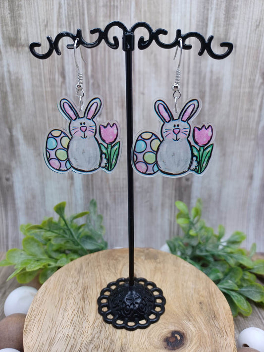 Easter, Egg, Bunny, & Flowers Earrings