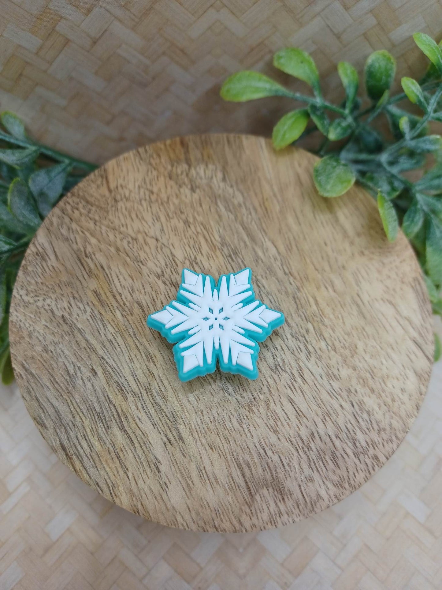 Blue & White Snowflake Shoe Charm Accessory