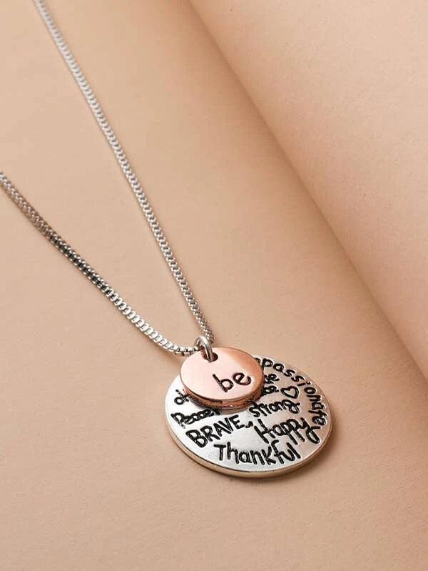 "Be" Silver Inspirational Necklace