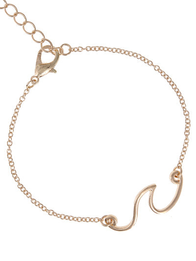 Gold Wave Anklet