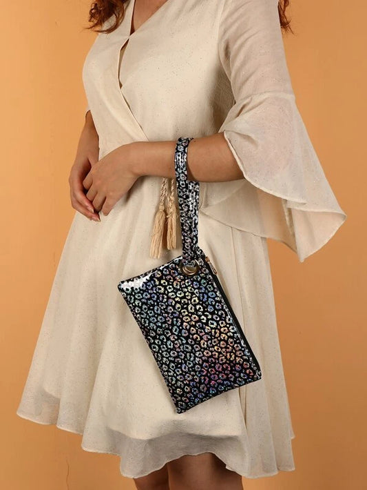 Leopard Clutch with Wristlet