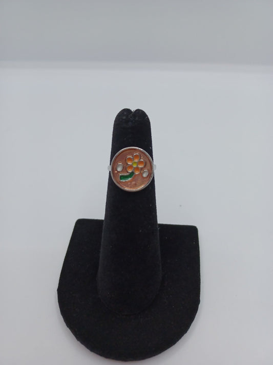 Coral Ring w/ Orange Flower
