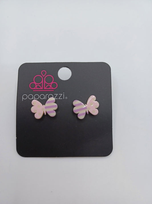 Light Pink & Purple Butterfly Earrings