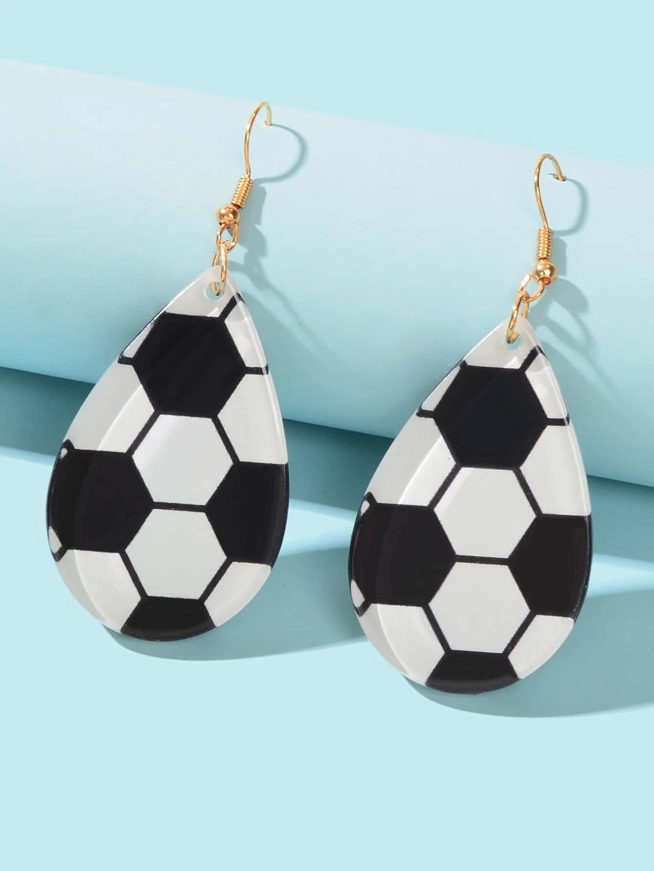 Soccer Glass Cut Earrings
