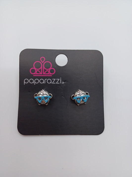 Monkey w/ Blue Glasses Earrings