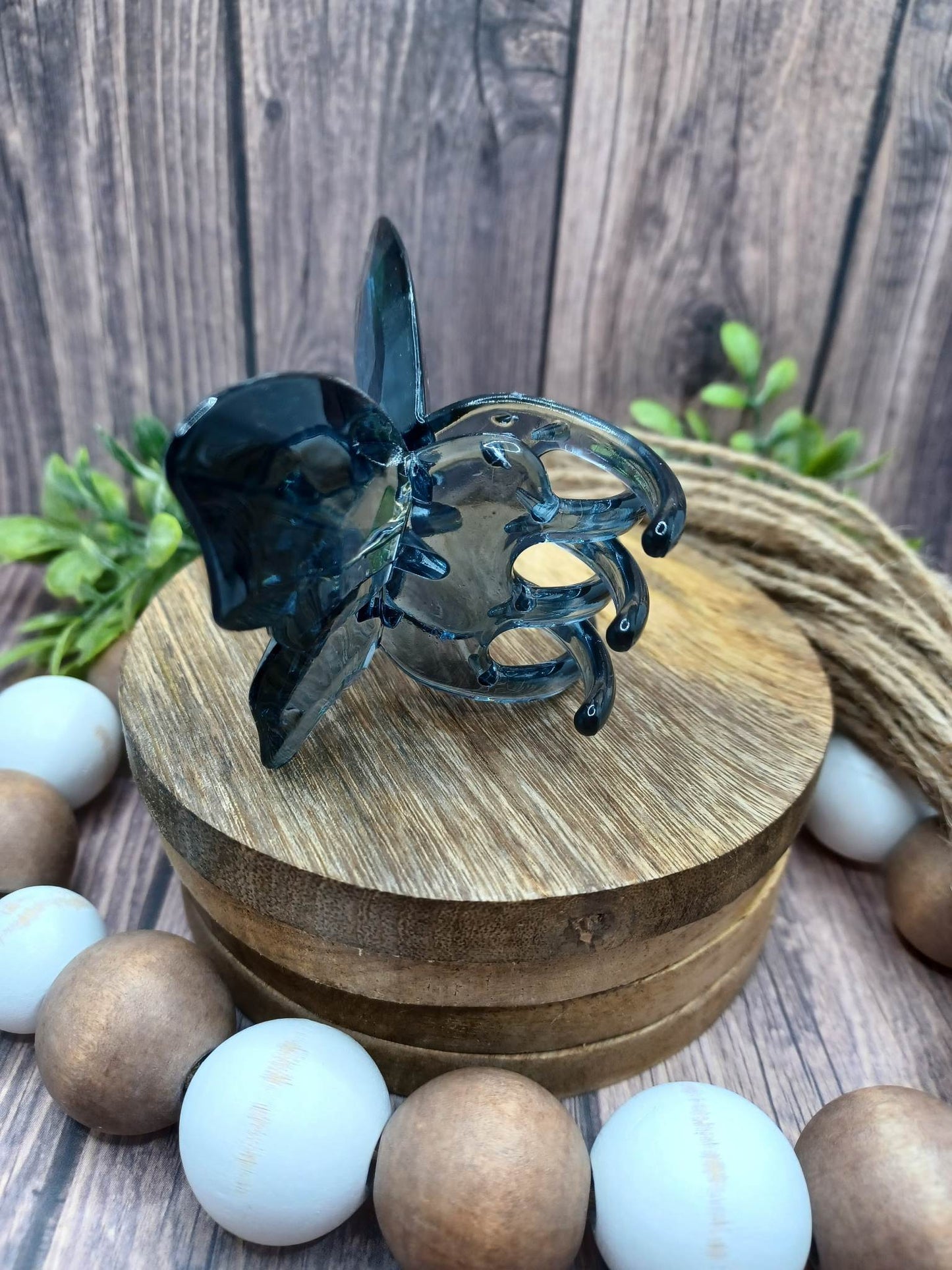 Deep Blue Butterfly Jaw Clip