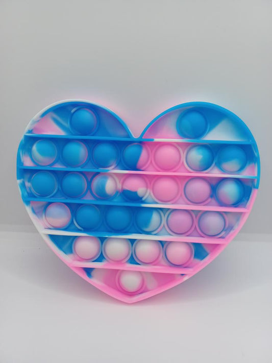 Light Blue, Pink, White Heart Pop-It