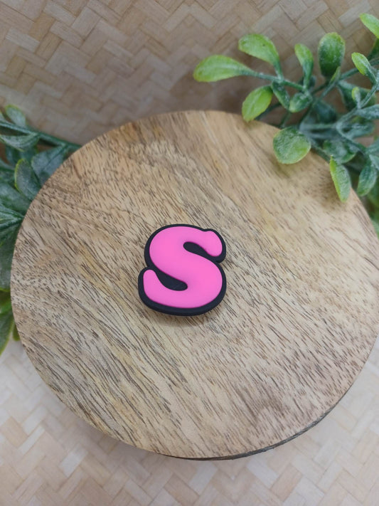 Pink "S" Shoe Charm Accessory