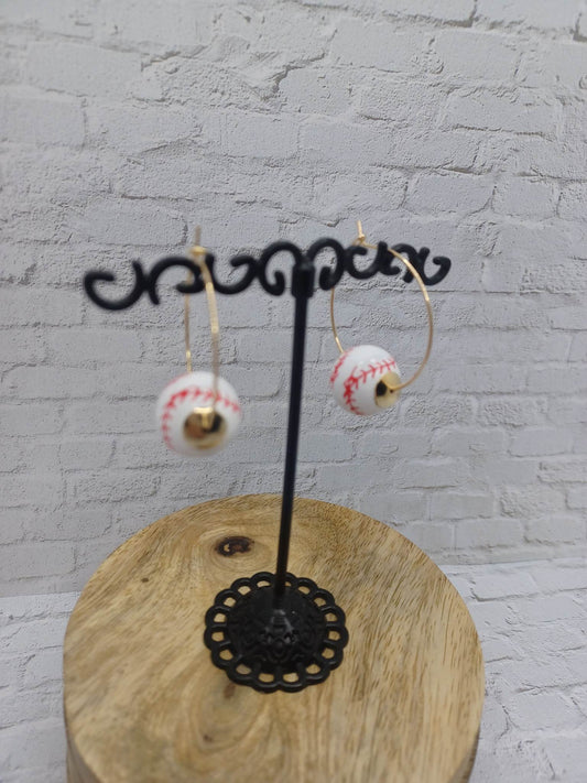 Baseball Hoop Style Earrings
