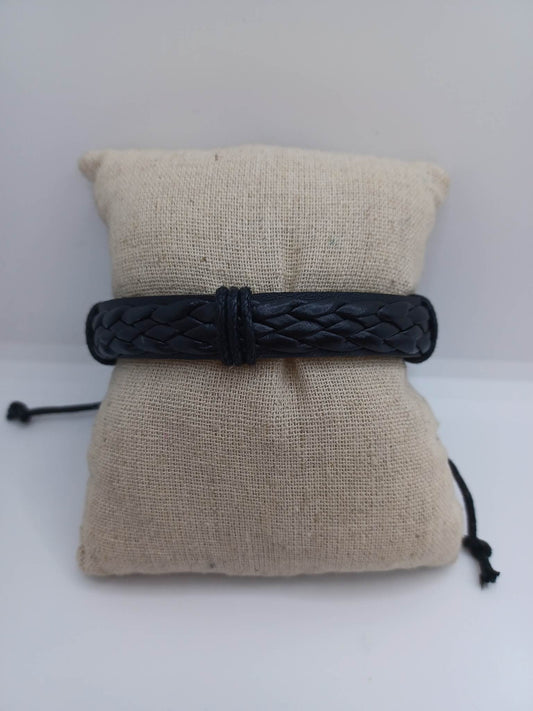 Black Braided & Woven Bracelet