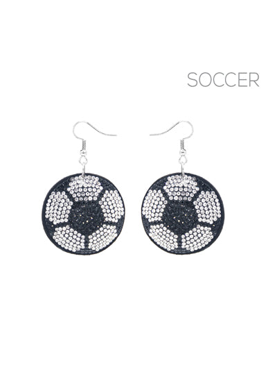 Soccer Rhinestone Earrings
