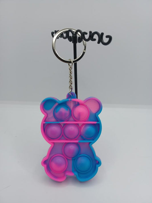Pink & Blue Bear Keychain Pop-It