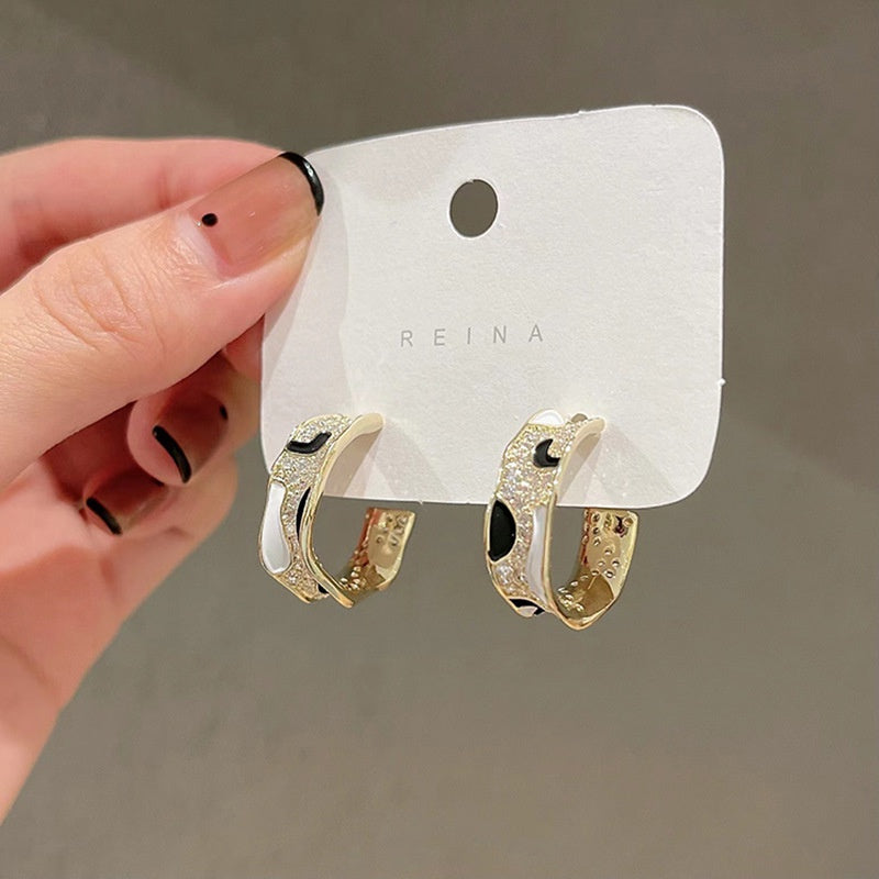 Cow Print Hoop Earrings
