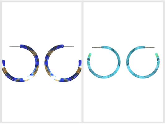 Post-Back Style Acrylic Hoop Earrings