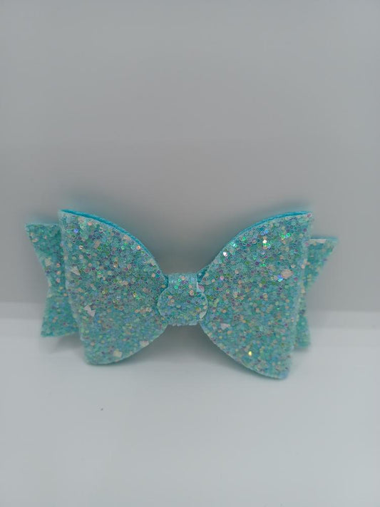 Baby Blue Glitter Hairbow