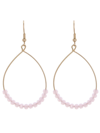 Baby Pink Glass Beaded Earrings