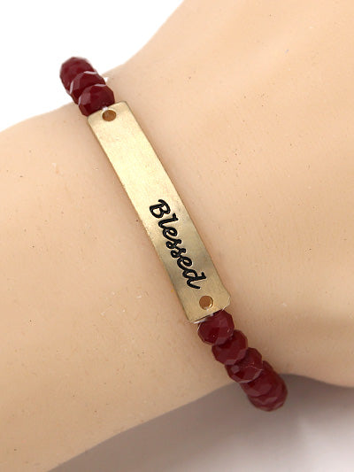 Red Glass Beaded Blessed Bracelet