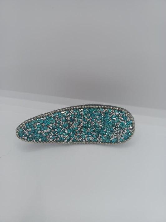 Blue Druzy Barrette Hair Accessory