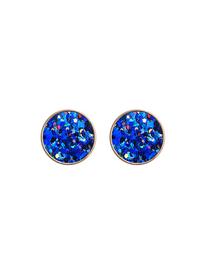 Blue Glitter Earrings