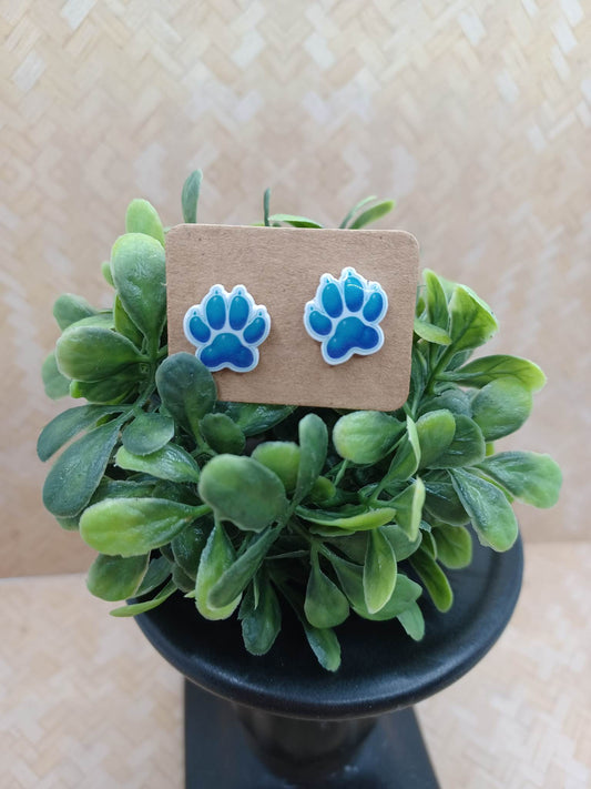 Blue Paw Pring Earrings