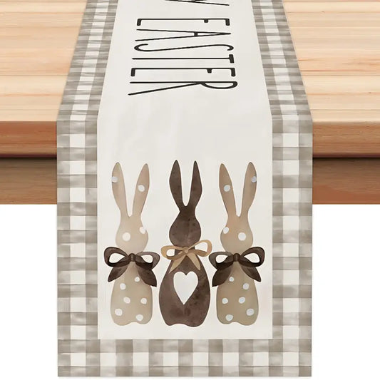 Neutral Easter Bunny Table Runner