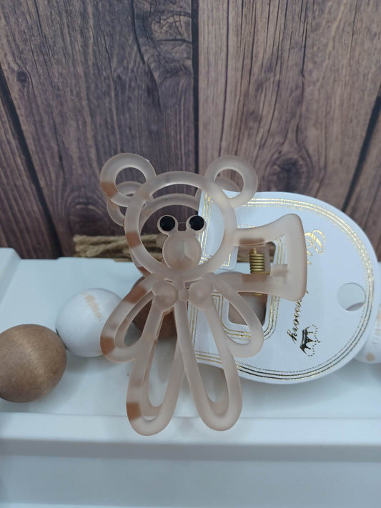 Brown Teddy Bear Jaw Hair Clip