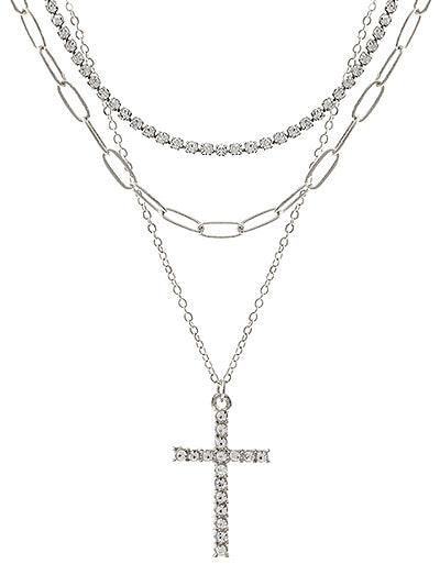 Layered Cross Necklace