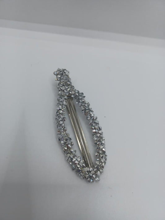 Grey Druzy Oval Hair Accessory