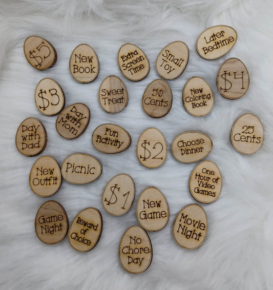 Wooden Engraved Easter Eggs Easter Tokens