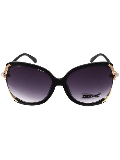 Black Sunglasses w/ Black Lenses & Pearl Accents