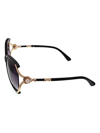 Black Sunglasses w/ Black Lenses & Pearl Accents