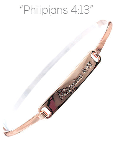 Gold "Philippians 4:13" Hook Style Bracelet