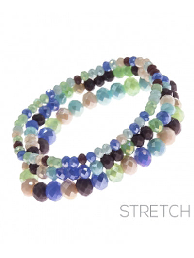 Multicolored Faceted Beaded Bracelet Set