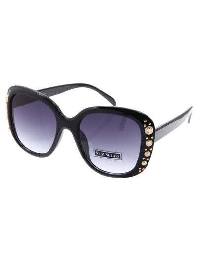 Black Sunglasses w/ Gold Embellishments
