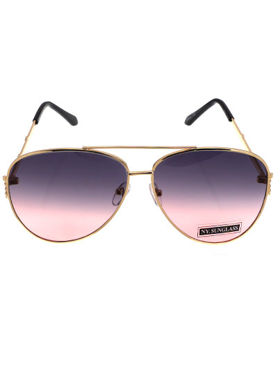 Ombre Purple to Pink Aviator Style Sunglasses