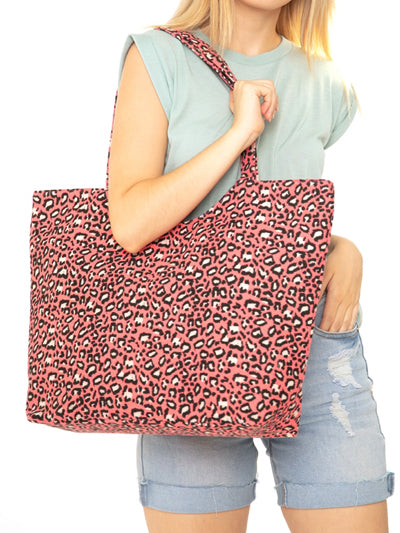 Pink Leopard Print Tote Bag