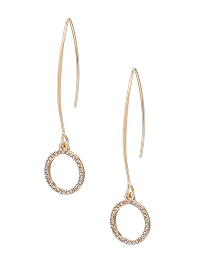 Rose Gold Drop Style Earrings w/ Pave Crystals
